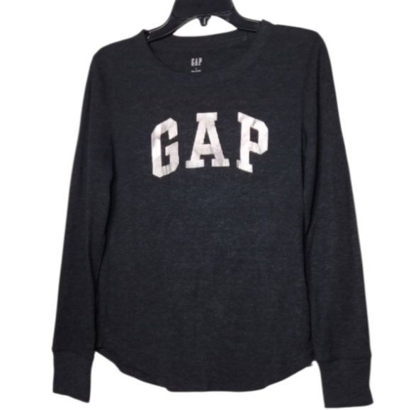 GAP Tops - GAP Gray Logo Waffle Long Sleeve Top